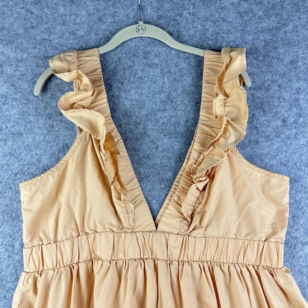 Abercrombie Fitch Tiered Mini Dress Womens XLT Tall Orange Ruffle Deep V Neck - Picture 2 of 16